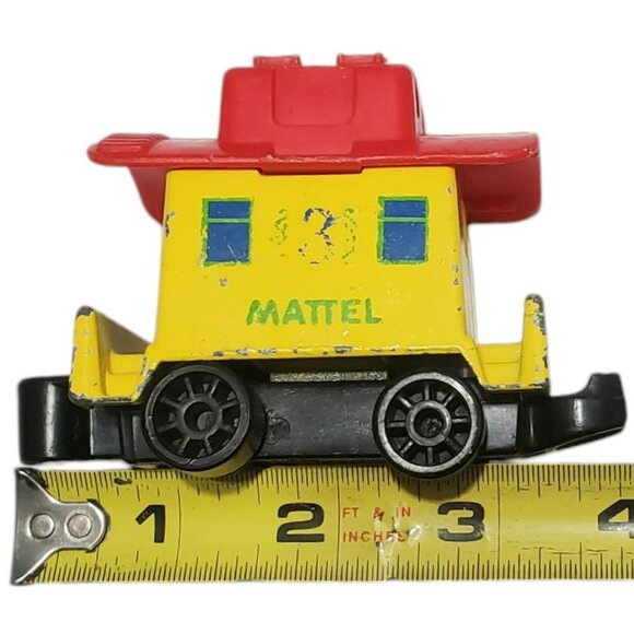 1980 My First Wheels Train Set Diecast 3 Rail Cars Engine Caboose Flat Bed VTG - Picture 15 of 16